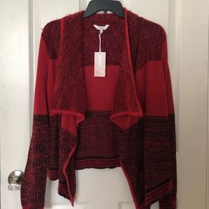 CANDIES FUR RED CARDIGAN - size M never worn